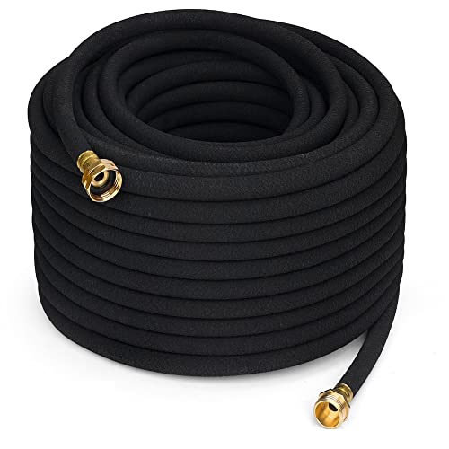 MHMHM 1/2' Soaker Hose for Garden Drip Hose Irrigation System with Solid Brass Fitting for Lawns Flower Beds & Vegetable Gardens (10FT)