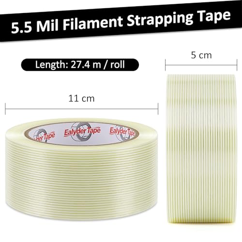 5 Rouleaux Ruban Fibre de Verre 50mmx27,4m Haute Résistance Emballage – vue 2