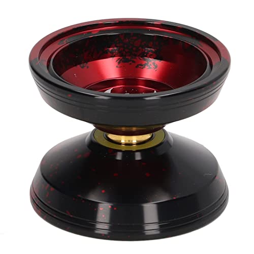 Kids Yoyo Ball, Unresponsive Bearing Stable Rotation Alloy Yoyo Toy with Glove Rope for Children (Red Black)