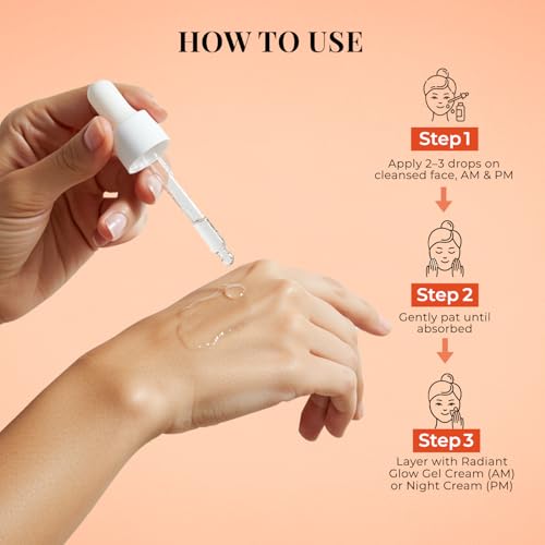 Image of Just Herbs Radiant Glow Face Serum | Vitamin C Face Serum for Women | 15% Vitamin C, Niacinamide & Glutathione Complex | Radiant Skin in 28 Days | Fights Signs of Ageing | Clinically Proven - 30ml