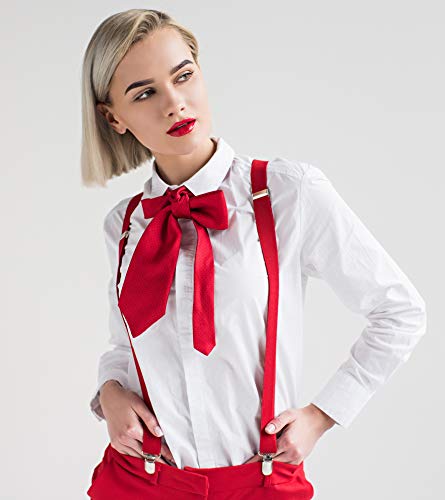 LOLELAI Suspenders for Women and Men | Elastic, Adjustable, Y-Back | Pant Clips, Tuxedo Braces