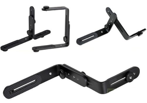 Nicna Universal-Halterung für Kamera und Speedlite-Blitz, verstellbar, doppelte L-förmige Halterung