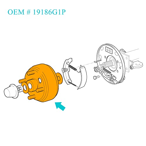 9.99World Mall Golf Cart Brake Drum Hub Assembly For Ezgo Txt Pds 1982-Up Electric & 1982-1993 2-Cycle Gas, Replace Oem# 19186G1P #TOP5