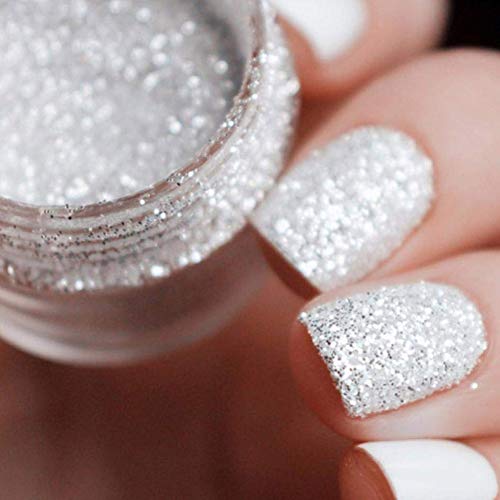 10 ml/Box Mixed Laser Nagel Glitter Tipps White Silver Glitter Powder glänzende Nagel Glitter-Puder-Nagel-Kunst… – Bild 4