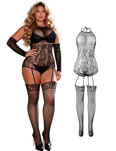 ohyeahlady Combinaison Sexy Femme Erotique Ouverte Grande Taille Tenue Pute Hard Porte Jartelle...