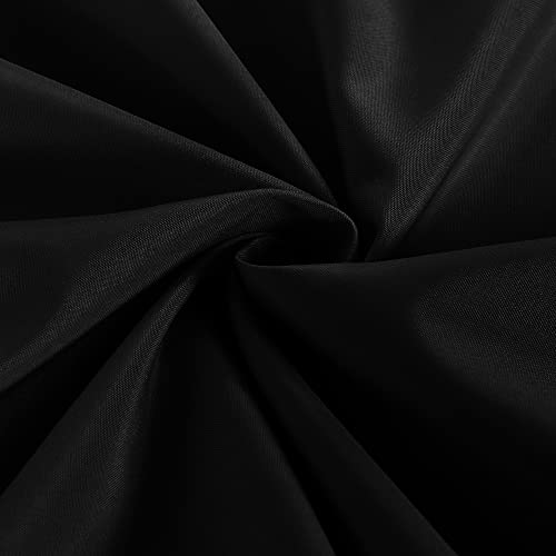 Obstal 2 Pack Black Tablecloth Fitted Table Clothes For 6 Foot Rectangle Tables - Water Resistant Washable Fabric Polyester Rectangle Table Cover For Outdoor/Indoor Uses（72L X 30W X 30H Inches, Black） #TOP5