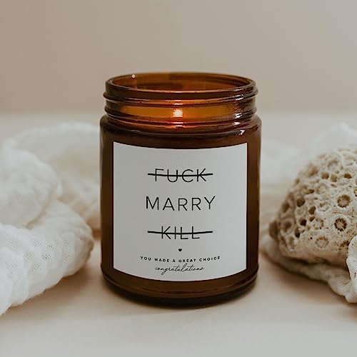 Image of ThreeKin Engagement Candle, Gift for Engaged Couples | Lavender & Lemongrass Soy Wax Blend | 65-Hour Burn Time | Scented Jar for Bridal Showers & Brides to Be