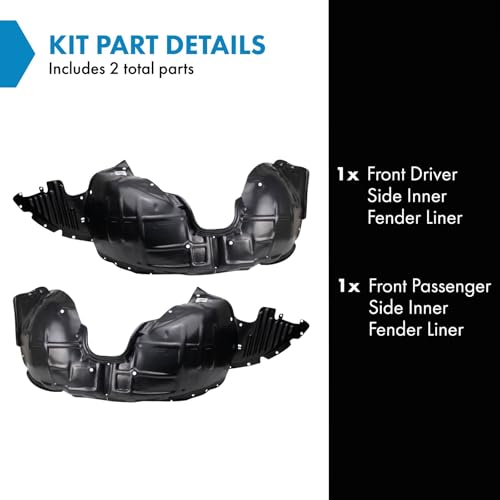 Image of TRQ Front Inner Fender Liner Set Compatible with 2014-2020 Chevrolet Impala GM1248238 GM1249238