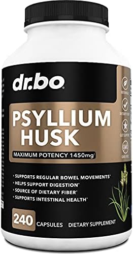 Psyllium Husk Capsule Fiber Supplement - Natural Powder Capsules for Constipation Relief for Adults - Nutritional Soluble Fiber Pills & Daily Regularity Support - Bulk Seed Husks Digestion Supplements