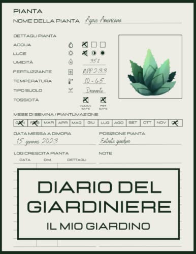 DIARIO DEL GIARDINIERE: Il mio Giardino: quaderno organizzato da compilare per il giardinaggio e manutenzione di piante da giardino o appartamento e balcone