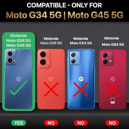Image of Bintage CASE Mac Safe Design Hard Light Weight Back Case | Soft Border Camera Protect | Dual PU Leather Finish Back Cover Compatible for Motorola G34 5G - White & Black