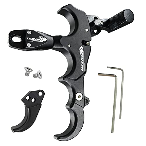 Xxiaojun Composite Bow And Arrow Release, 3 Or 4 Finger Hand Held Grip, Thumb Release Aluminum Alloy Assist For Compound Bow Accessory cover