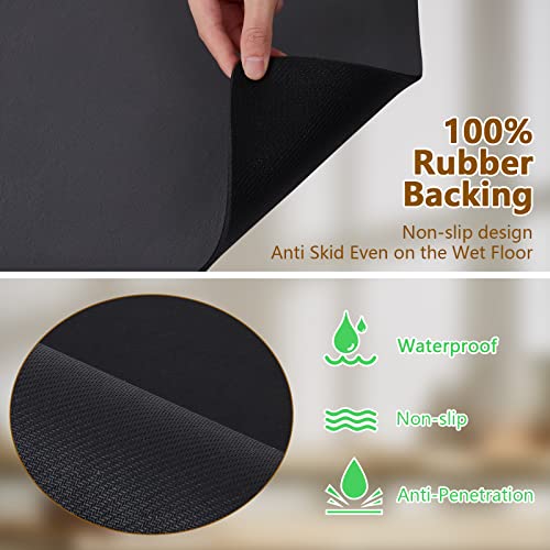 Hiyibo Coffee Mat, 12X19 Inch Hide Stain Abosrbent Rubber Backed Mat Coffee Bar Mat For Kitchen Counter, Non-Slip Dish Mat Coffee Bar Accessories Fit Under Coffee Machine(Grey) #TOP5