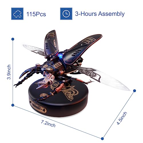 3D Metal Puzzles for Adults, DIY Model Kits to Build, 115 Pieces Mechanical Puzzle Stag Beetle, STEM Toy, for Adults(Stag Beetle) - Image 6