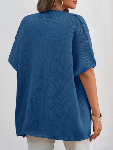 Image of Saodimallsu Womens Short Sleeve Cardigan Sweaters Button Down Lightweight Knit Cardigans