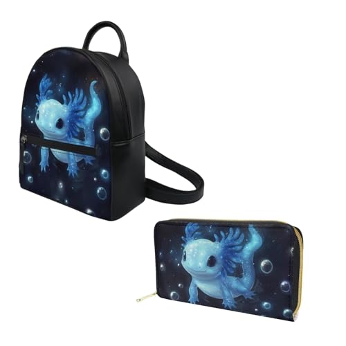 Mochila mini PU con billetera para mujeres y adolescentes miniatura 3