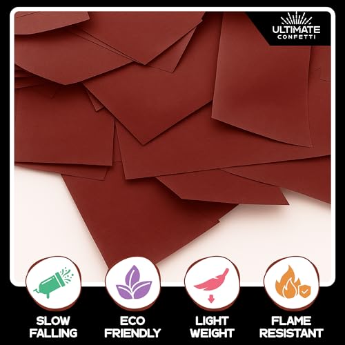 Image of Ultimate Confetti, Rectangular Biodegradable Confetti - Maroon Fluttering Tissue Paper Confetti for Cannon and Launcher use - Wedding Confeti, Birthday, Parties and Live Events - 1 lb, 16 oz