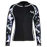 LayaTone Wetsuit Top Women 3mm Neoprene Wetsuit Jacket, Optional Neoprene/Lycra Sleeves Wetsuit Tops for Swimming Diving Surfing Canoeing
