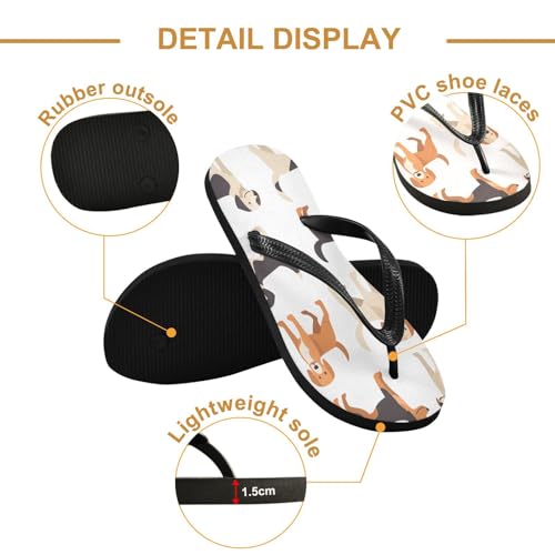 CEBUGI Unisex Flip Flop -Flat Sandal -NonSlip Couple Slippers -Natural Rubber Foam Soles Ultimate Comfort and Durability for Indoor Outdoor|Dogs2
