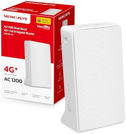Mercusys MB230-4G-Router 4G SIM, AC1200, WiFi 5, Antena integrada...