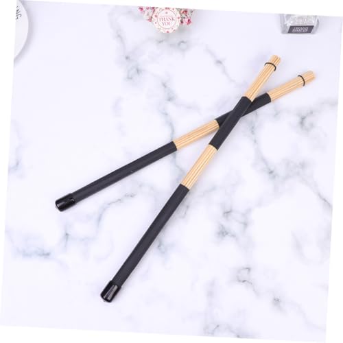 Par de baquetas de madera con mango de goma negro miniatura 7