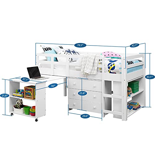 Naomi-Home-Twin-Size-Loft-Bed-with-Desk-Low-Study-Kids-Twin-Loft-Bed-with-Storage-Pine-Wood-Loft-Bed-Twin-for-Kids-Twin-Loft-Bed-with-Cabinet-Ladder-Safety-Guard-Rails-Bookcase-Shelf-White