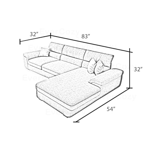 Image of Italino 4 Seater Luxurious L Shape Fabric Sofa Set (Right Side Lounger, Light Grey) | 3 to 4 Person Wooden Corner Sofa Couch for Living Room Bedroom Home Hall Furniture