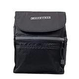 AlveyTech Large Tiller Bag for Mobility Scooters (Black) - Durable Nylon Fabric Organizer Bags with Reflective Stripe, Strong Zipper & Threading, Convenient Snacks, Bottles, Books, Storage Accessories