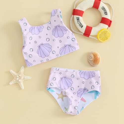 Dcohmch Toddler Girl Swimsuit 2t 3t 4t Pattern Floral Print Bikini Two Piece Bathing Suits Baby Girls Swimwear4