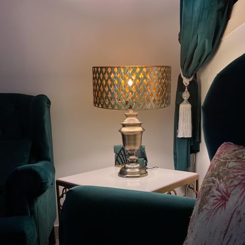 Osasy OS24-1PG01-15ZT(USA) Drum Lamp Shades Gold Metal Shade,Hollow-Out Design Hand-Crafted thumb #3