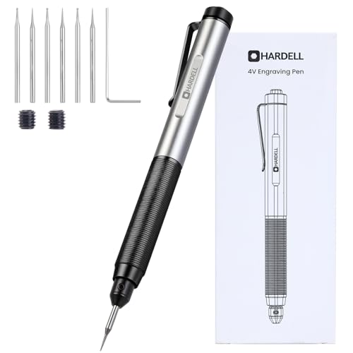 HARDELL Engraver Pen, Engraving Pen USB Rechargable with Premium Bits, Cordless Engraving Tool Portable, Micro DIY Engraving Tool Kit for Glass Stone Wood Metal Plastic Jewelry