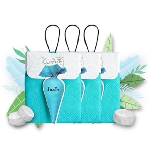 CamPure Camphor Insta Pouch (Original) Pack Of 3-100% Organic | Air Freshener For Car, Wardrobe, Office Cabin’s, Drawers, Travel Bag & Bathroom