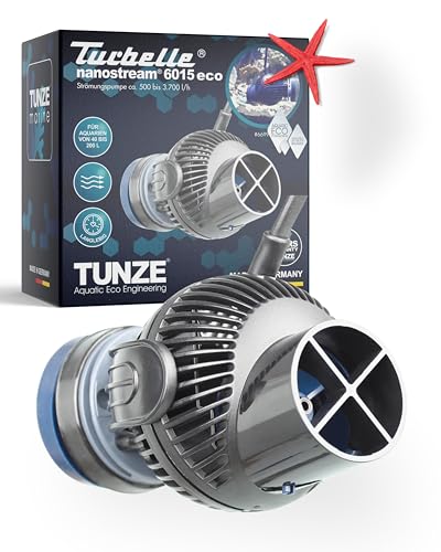 TUNZE Strömungspumpe Turbelle nanostream 6015 eco I Pumpe mit 500-3.700 l/h Strömungsleistung I Propellerpumpe mit Magnet Holder & Silence Klemme bis 15mm Glasstärke I für Aquarien von 40 bis 200 L