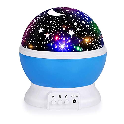 Preisvergleich Produktbild LED Sternenlicht Projektor, 360° Rotierend LED Sternenlicht Projektionslampe, Sternenhimmel Projektor LED Projektor Sternenhimmel Lampe mit 8 Lichteffektmodi - Tolle Geschenke für Kinder & Baby