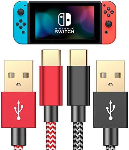 Charger Cable for NS Switch and Switch Lite Switch OLED - 2 Pack 6FT Nylon Braided USB C to USB A Type C Fast Charging Cord for Pro Controller, Samsung Galaxy S10 S9 S8 Note 9, Pixel, OnePlus