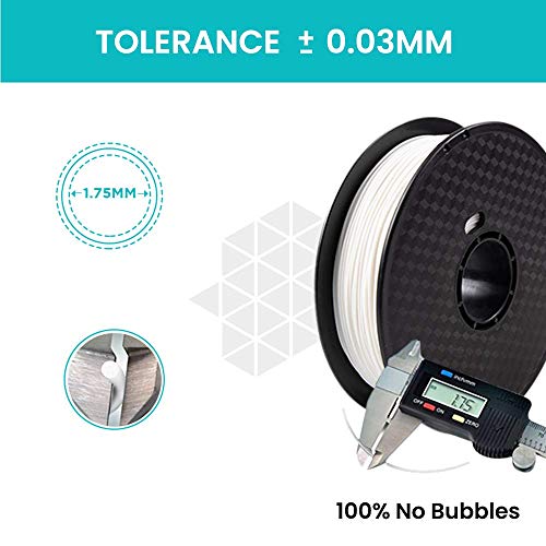 Image of Tesseract Premium PLA + 1.75mm 3D Printing Filament | Dimensional Accuracy + /- 0.03mm | Compatible with Most FDM Printers | 1 KG 3D Printer Filament - PLA White (Quantity 10)