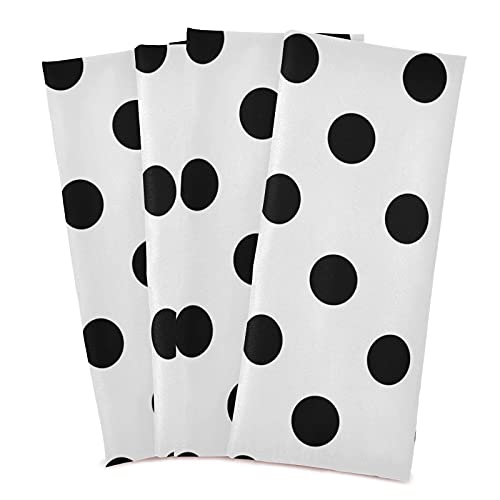 Susiyo G265522707P598C638S1305 Kitchen Dish Towels, Black And White Polka Dot Kitchen Towels Set Of 4 Super Soft Absorbent Dish Towels Set Microfiber Polyester Kitchen Dish Cloths Decorative Tea Towels cover