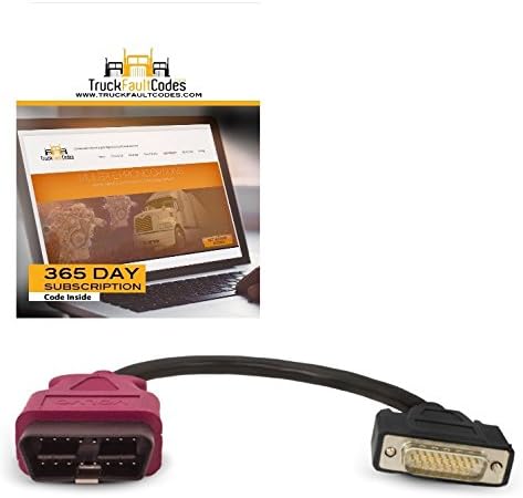 Noregon OBDII Cable - Mack & Volvo DLA+ 2.0 Adapter with 12-Month Subscription to TruckFaultCodes