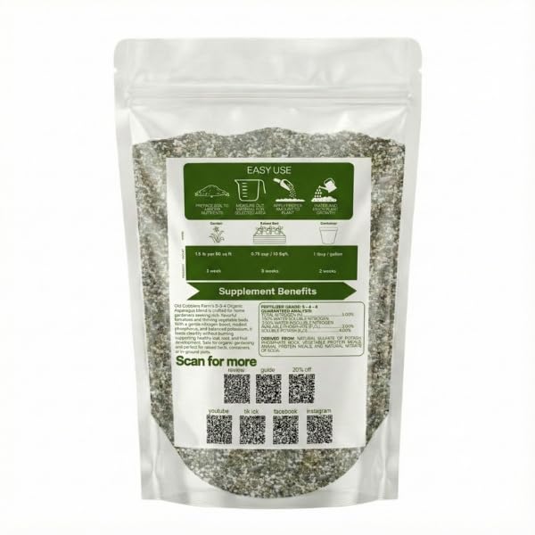Old Cobblers Farm™ Wicked Organics Organic Asparagus Fertilizer - All-Natural Plant Nutrients for Healthy Growth (5lbs/10lbs/15lbs/20lbs) (5 lb)