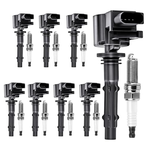 UF535 Ignition Coils Pack & Iridium Spark Plugs 4.7L 5.5L Compatible with Mercedes-Benz CL550 CLK550 CLS550 E550 G550 GL450 GL550 S500 S550 SL550 2007 2008 2009 2010 2011 2012 2013 2014 2015, 8PCS