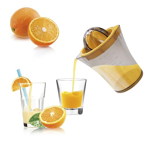 Manual Citrus Juicer with Measuring Cup, Hand Press Orange Lemon
