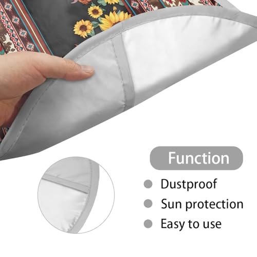 Image of Aztec Highland Cow Car Steering Wheel Cover Sun Shade Reflect UV Sun and Heat Auto Interior Protector Easy Installation Universal Steering Wheel Cover for Car Truck SUV Van 17 inch