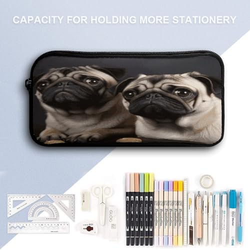 Printed Backpack With Lunch Pack Storage Box Case Cute Pet Pug 3pcs Lightweight Travel Backpack4