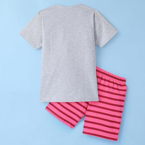 Image of Girls Premium Cotton Printed T-Shirt & Shorts Set | Summer Wear Comfortable Loungewear Clothing Set | Girls Co-Ord Set | Casual Half Sleeve Printed Top & Bottom Set