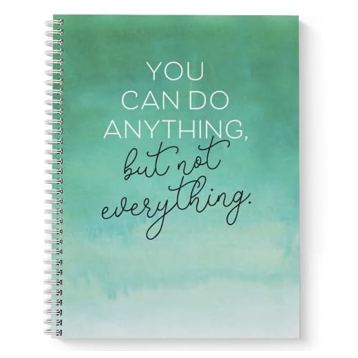 Softcover Not Everything 8.5" x 11" Motivational Spiral Notebook/Journal, 120 Checklist Pages, Durable Gloss Laminated Cover, White Wire-o Spiral. Made in the USA