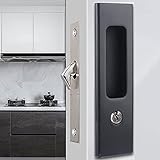 WOLFBIRD Tirador de puerta corredera con cerradura, cerradura para puerta corredera, tirador antirrobo para patio con...