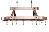 Enclume Oval Ceiling Pot Rack, 36', Brushed Copper