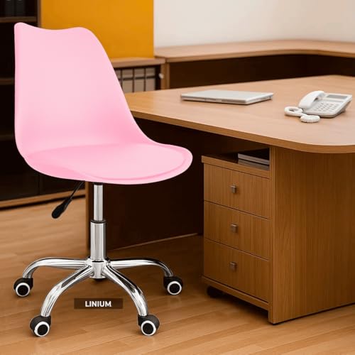 Consejos para Comprar Silla Giratoria Top 5. 48 LINIUM - Silla Salon Oficina Escritorio Tulip Sala De Juntas (1, Rosa)