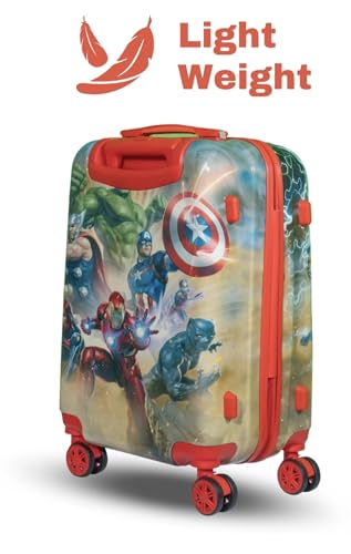 Image of ADSON Abs Kids Trolley 360 Rotating Luggage 360 Degree Wheels Avengers Non-Breakable 20 Inch Kids Hardsided Suitcase with 4 Wheels, 360 Degree Wheel Travel Trolley Bag (Design 21)
