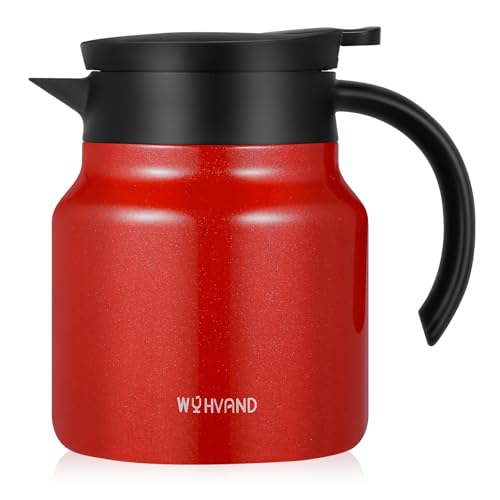 Image of Small Insulated Coffee Carafe, 27 oz, Keeps Hot for 12H, Red
